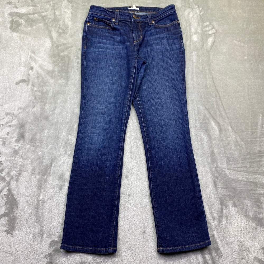 Eileen Fisher Women Straight Leg Jeans Dark Wash Organic Cotton Sz 6 Fits 27"